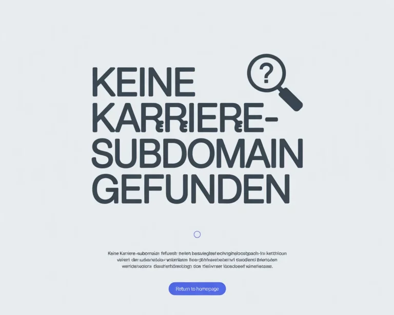 Keine Karriere-Subdomain Gefunden
